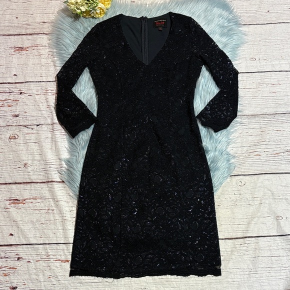 Banana Republic Dresses & Skirts - Banana Republic L’Wren Scott Collection Blue Metallic Black Lace Dress sz 2